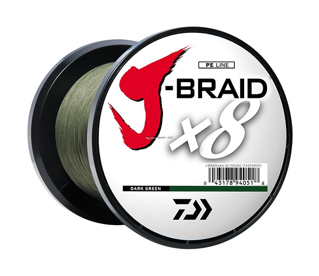 Daiwa J-Braid x8 8 Strand Braided Line (328, 548, 3300 Yards)