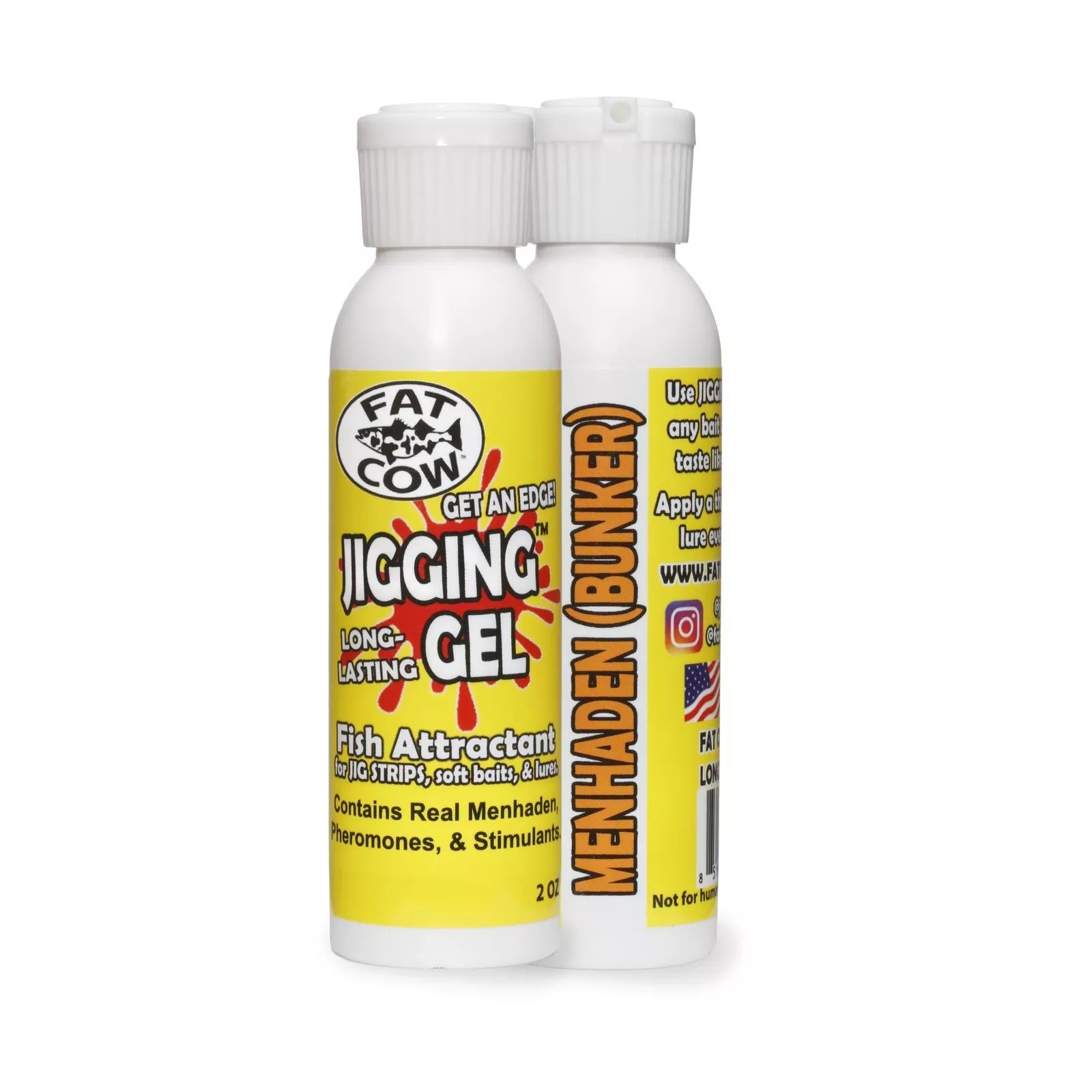 Fat Cow Jigging Gel Fish Attractant, 2oz, Menhaden