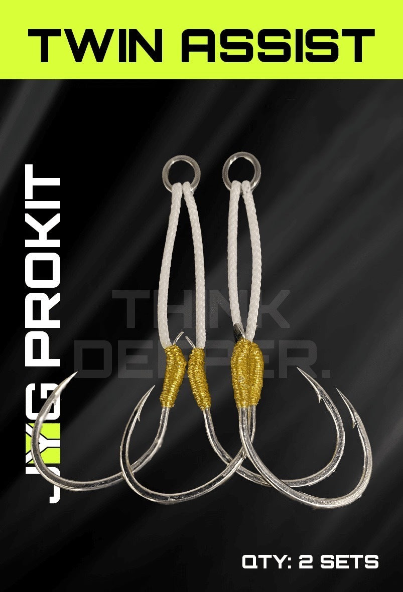 JYG Pro Fishing Twin Assist Hooks- 3/0