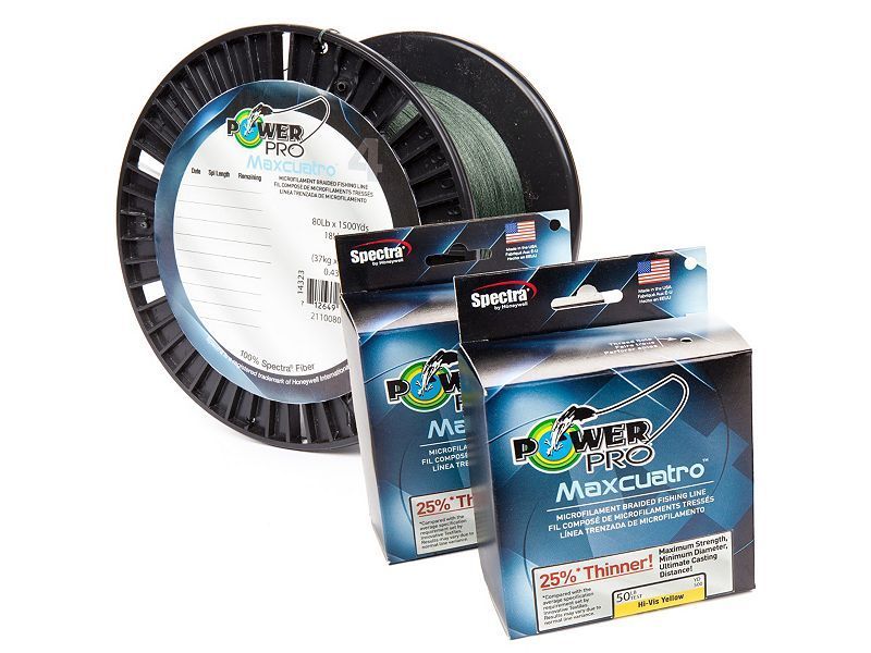 Power Pro Maxcuatro Braided Line (Moss Green/Hi Vis Yellow/White)