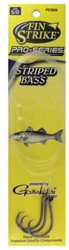 Fin Strike Pro Series Striped Bass Snelled Hook, Size 6/0