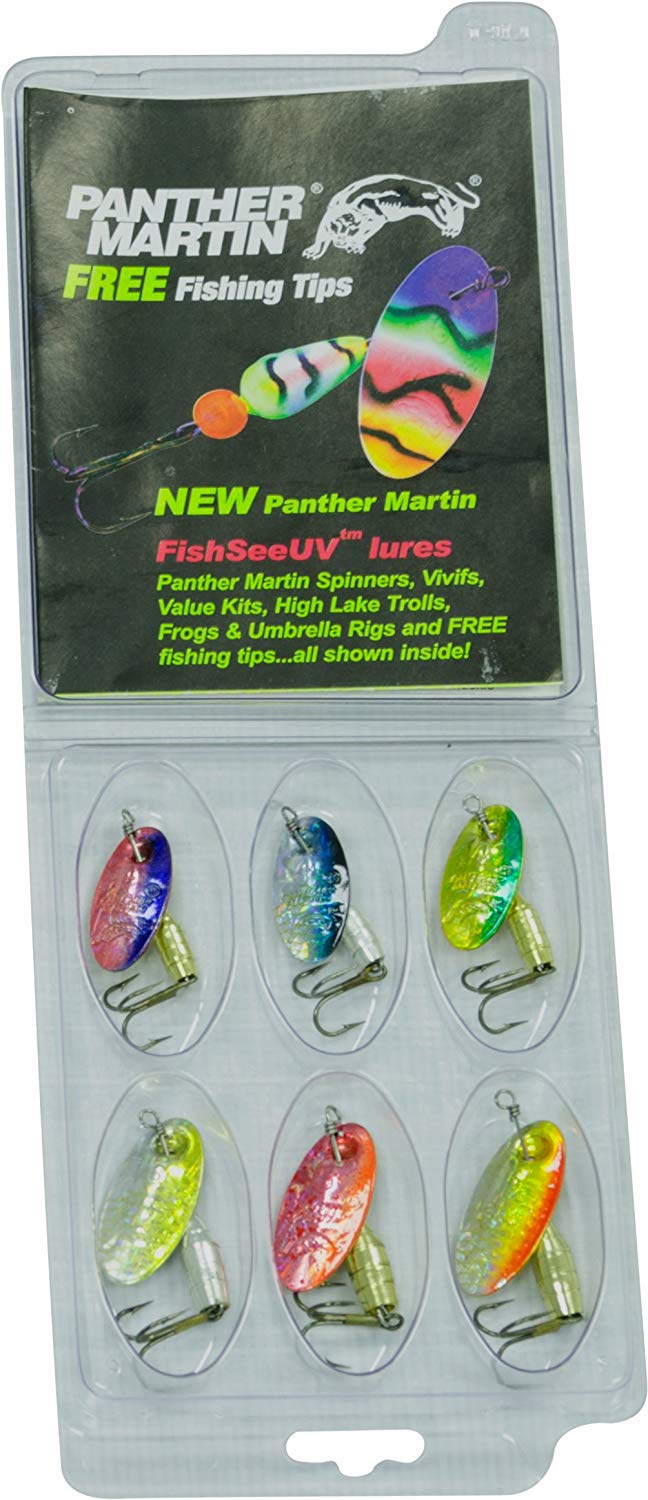 Panther Martin Hammered Regular Spinner, #4/#6, 1/4oz/1/8oz, 6pk Kit