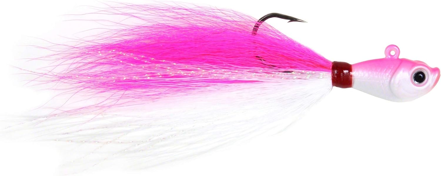 Sea Striker Bucktail Jig, Holographic Eyes, Black Nickel