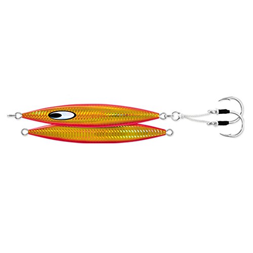 Daiwa Saltiga SK Metal Jig 2oz, 3/0 Assist Hooks, Orange Gold, SA-SK60G05