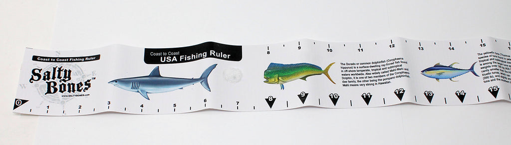 Salty Bones Roll Up Fishing Ruler Coast To Coast No Rules