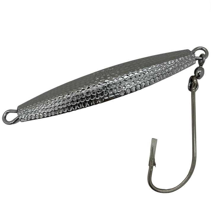 Sea Striker Hammered Diamond Jig, 4oz, Single 7/0 Hook, No Tube