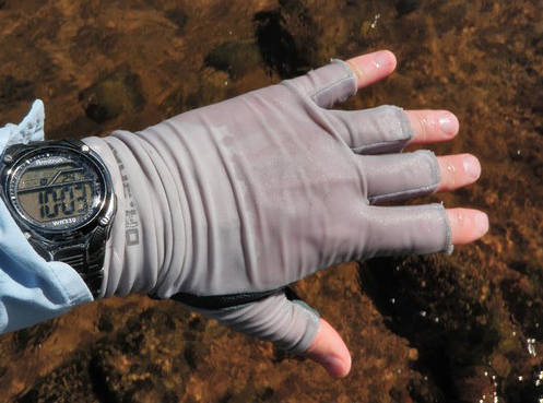 Glacier Ascencion Bay Fingerless Sun Gloves - Light Gray, Small