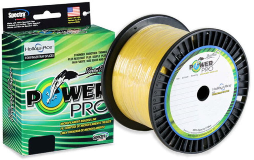 PowerPro Hollow Ace Fishing Line (80lb-130lb, 1500yd, Blue, White, Yellow)