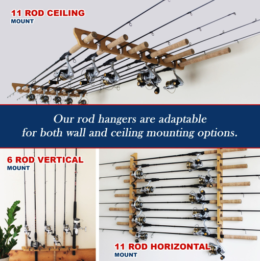 Rush Creek 3 in 1, 2-Piece 11-Rod Wall/Ceiling Rod Rack