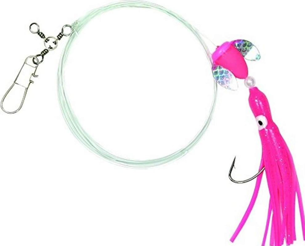 Shur Strike Spin-Glo Fluke Rig, Nickel Wide Gap Hook, Pink