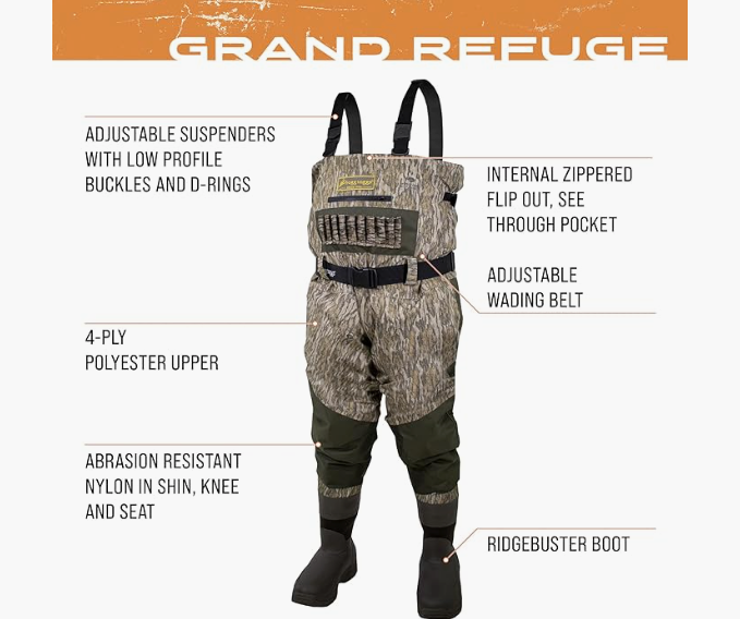 Frogg Toggs Men's Grand Refuge 3.0 BF Wader, Size 9, Mossy Oak Bottomland