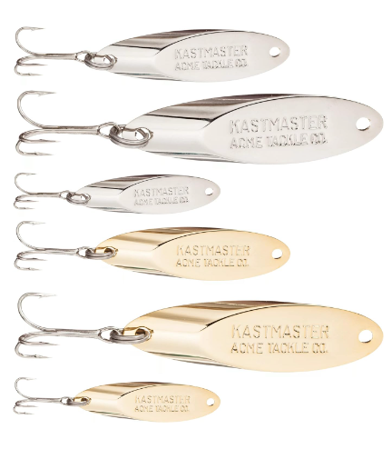 Acme Kastmaster 6 Piece Tackle Kit, 1/4 oz, 1/8 oz, 1/12 oz, Chrome & Gold