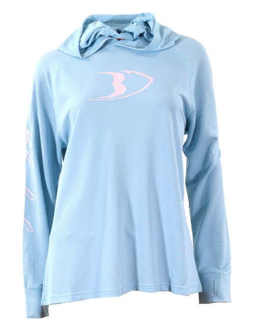 Blackfish Women's CoolCharge UPF Angler Sun Hoodie - Sky Blue