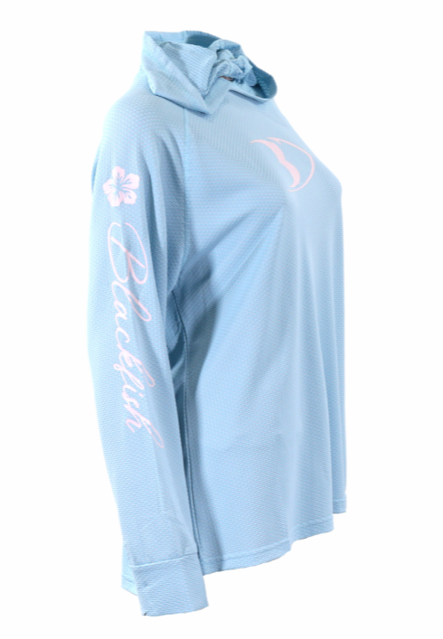 Blackfish Women's CoolCharge UPF Angler Sun Hoodie - Sky Blue