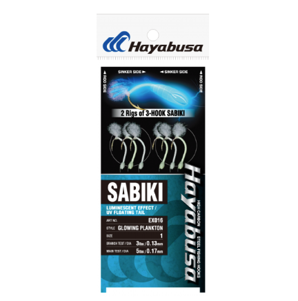 Hayabusa UV Glowing Plankton 3-Hook Sabiki - 2Rigs