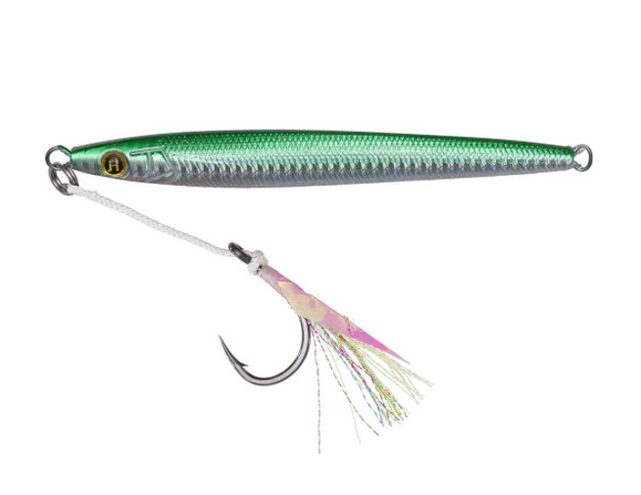 Hogy Sand Eel Jig with Teaser Assist Hook, 3.5oz, Green