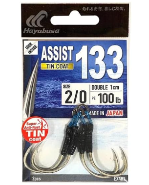 Hayabusa EX403 - 6/0 ASSIST 133 TIN Double Hook 6/0 - 2cm - 2pc