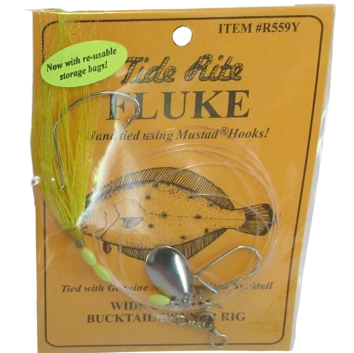 Tide Rite Hand Tied Bucktail Spinner Rigs for Fluke with Mustad Wide Gap Hooks