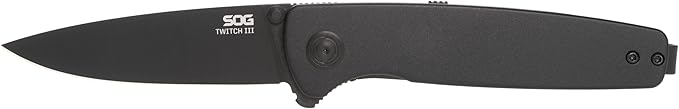 SOG Twitch III Folding Knife, 3.1" Blade, Black