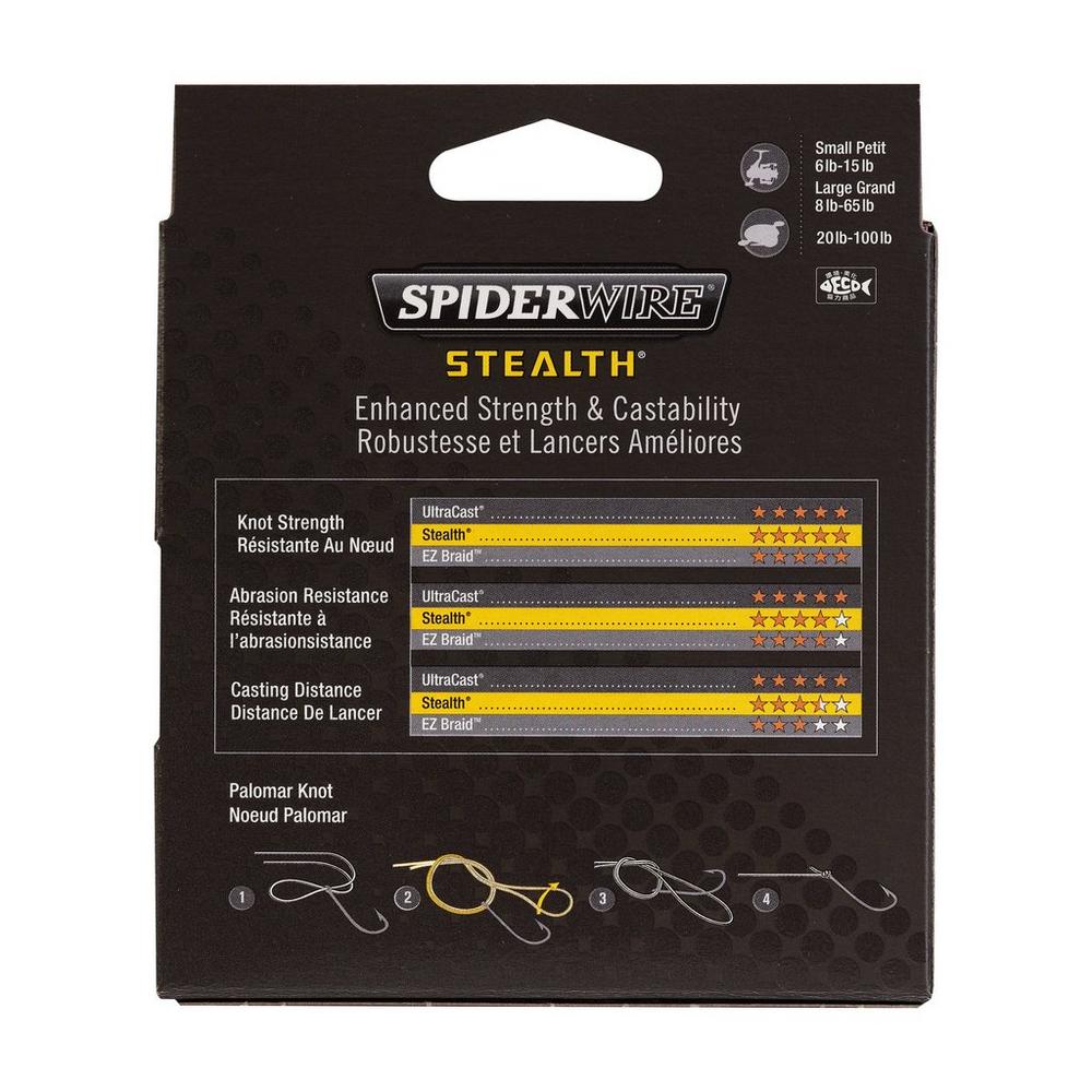 Spiderwire Stealth Braided Superline [125/200/300 Yards, Moss Green/Yellow/Camo]