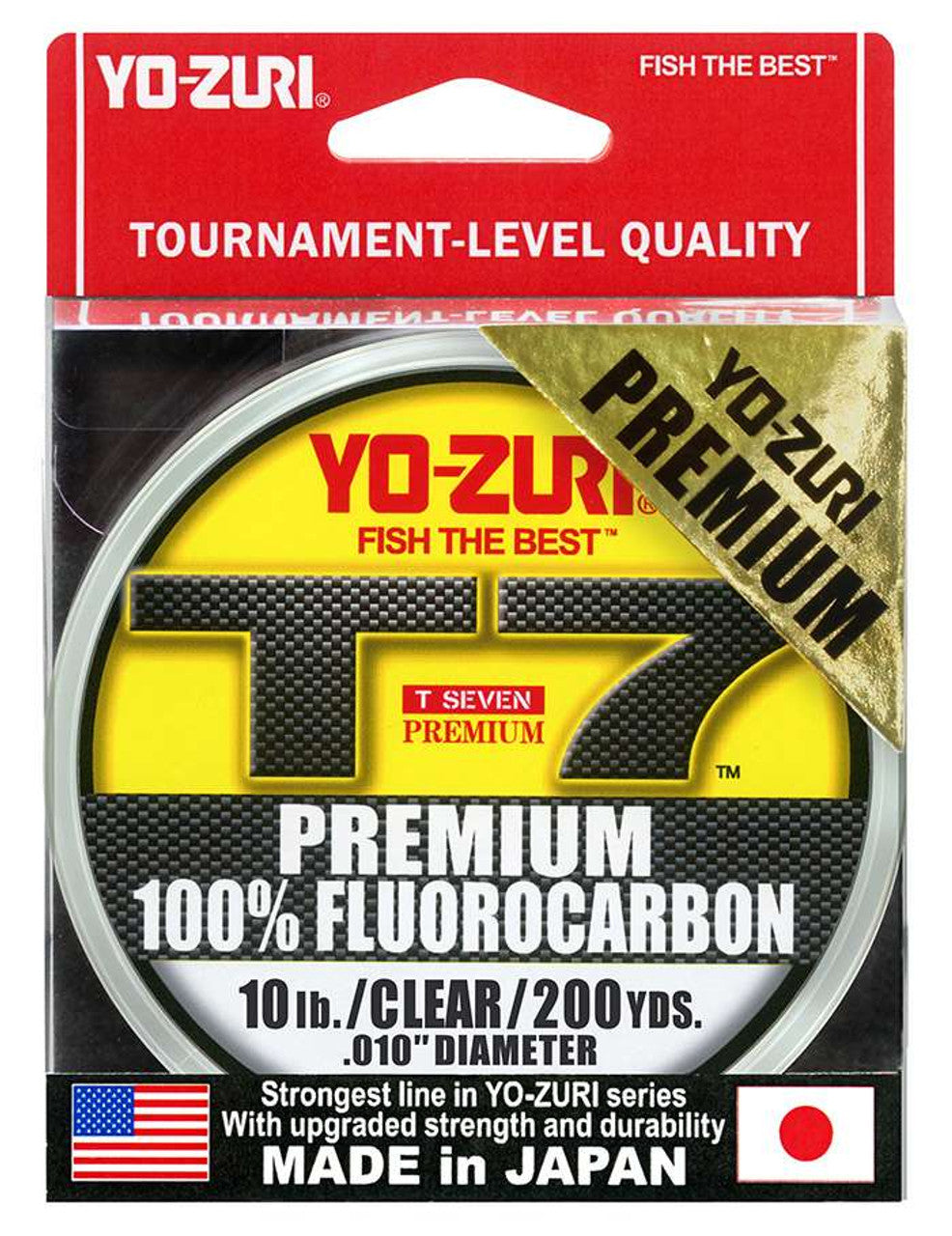 Yo-Zuri T-7 Premium Fluorocarbon Line (6lb-25lb, 200yd, Clear)