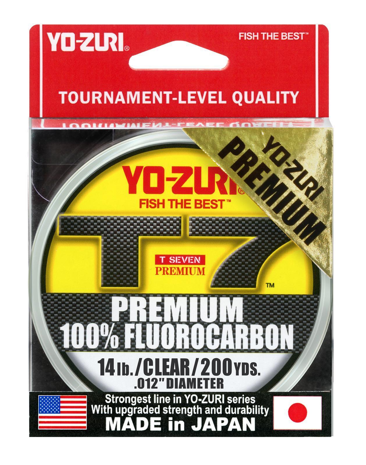 Yo-Zuri T-7 Premium Fluorocarbon Line (6lb-25lb, 200yd, Clear)