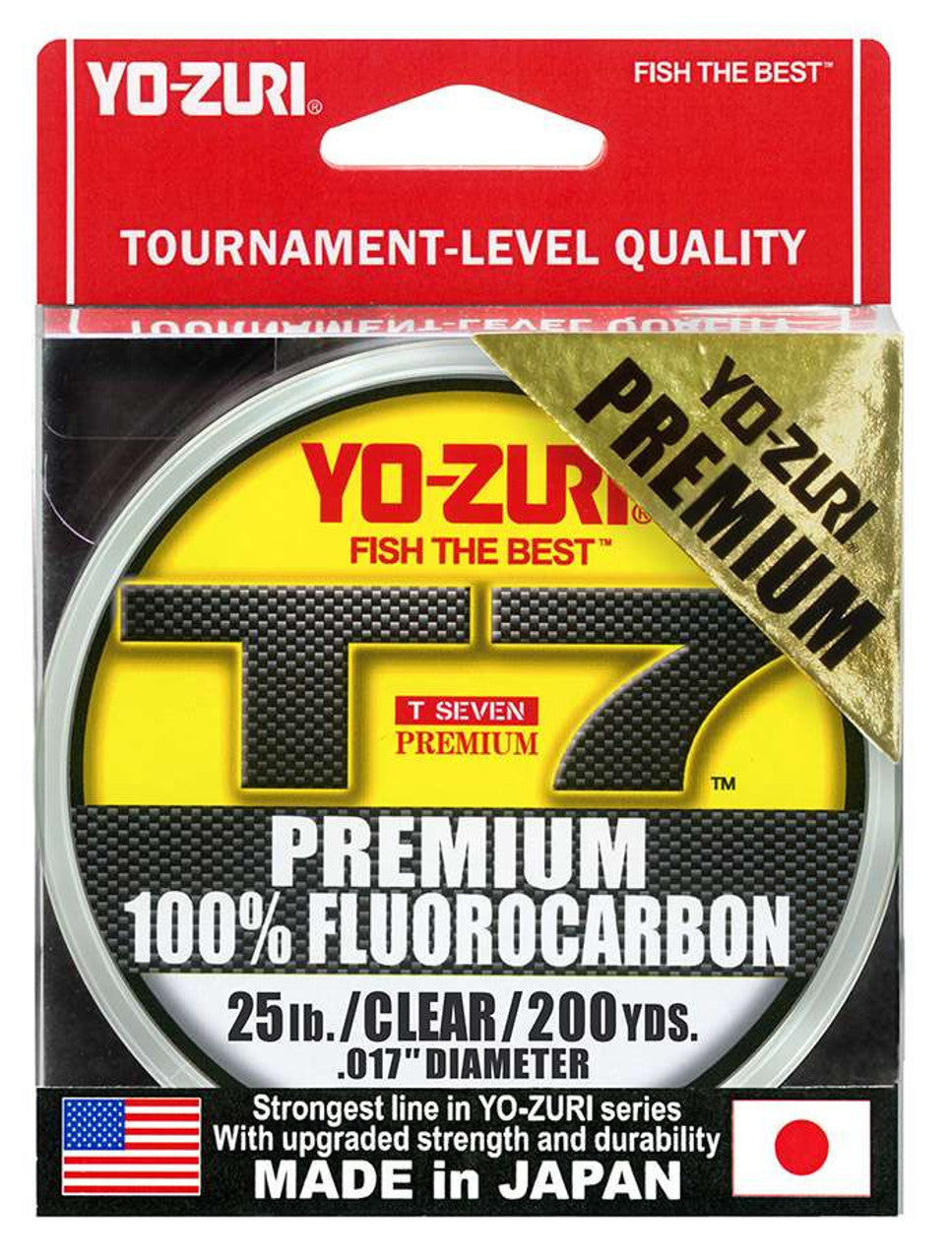 Yo-Zuri T-7 Premium Fluorocarbon Line (6lb-25lb, 200yd, Clear)