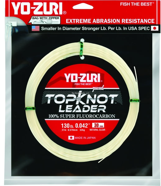 Yo-Zuri TopKnot Fluorocarbon Leader (8-200lb, 30/100yd, Clear/Pink)