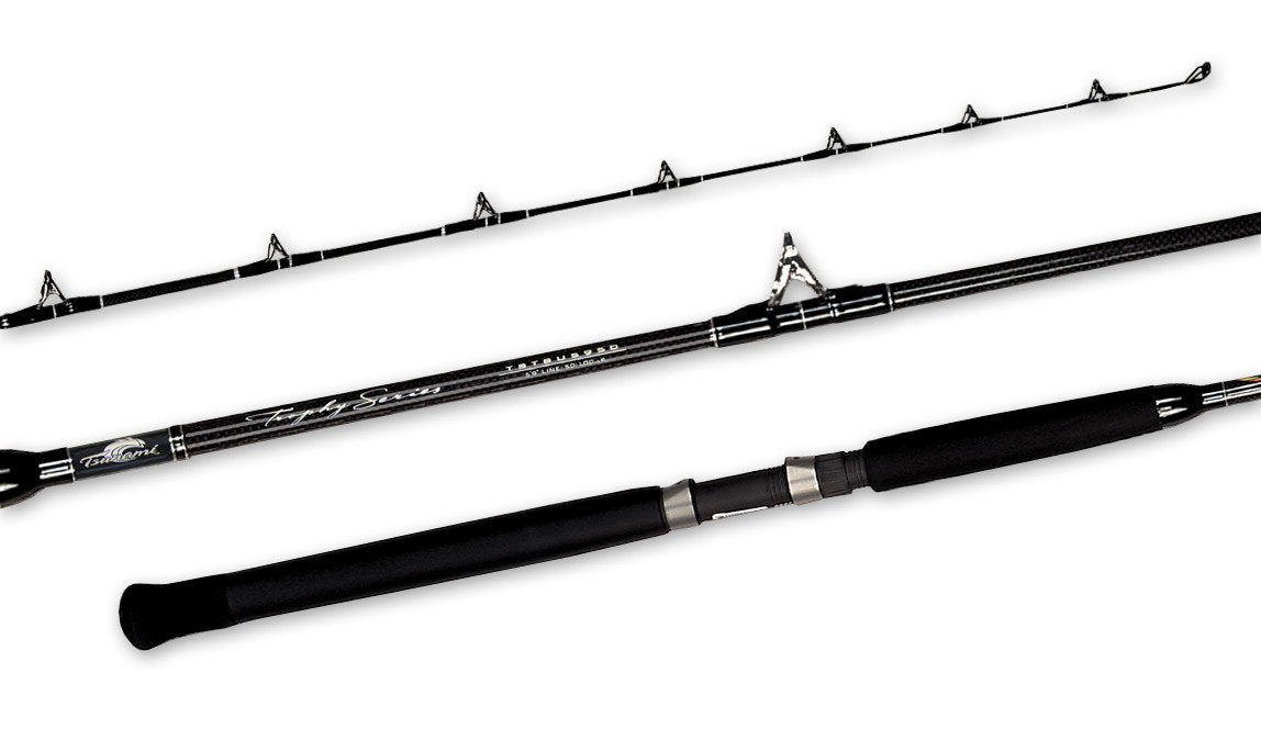 Tsunami TSTBS-703H Trophy 3pc Travel Rod Saltwater Spinning Striper Boat 7'