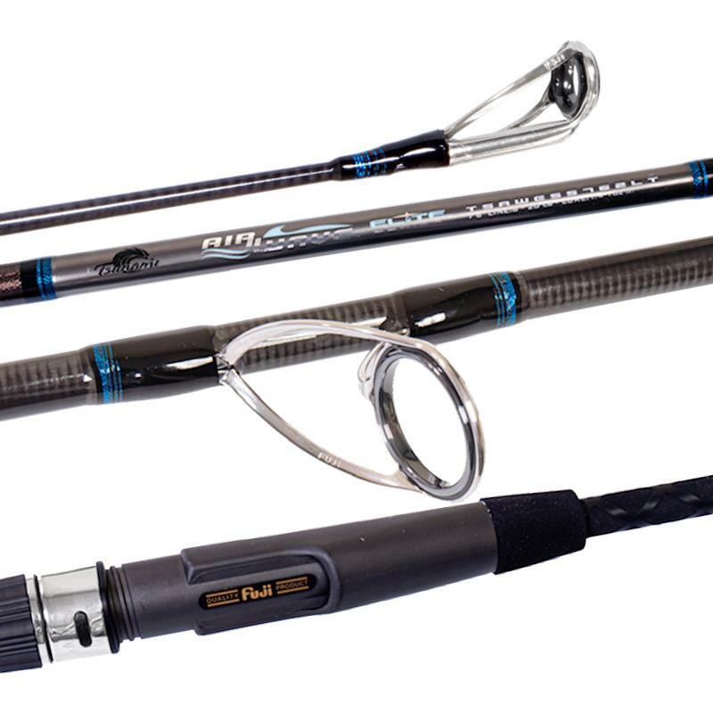 Tsunami Airwave Elite Light Saltwater Striper Surf Spinning Rods 2pc