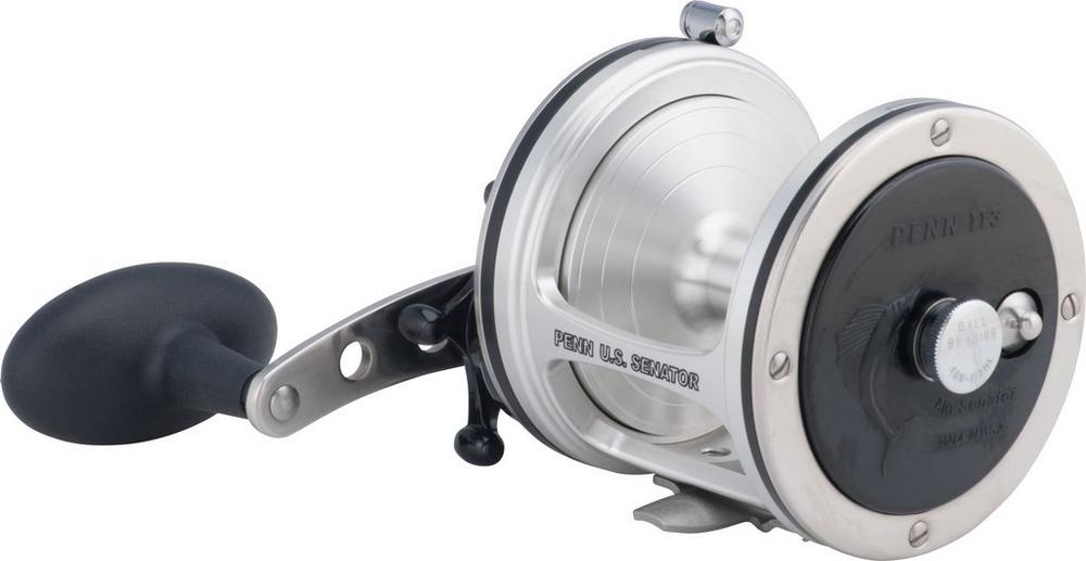 Penn US Senator Conventional Reel, Black/Silver, 5+1, 4.3:1, Mono:30/380, 40/320