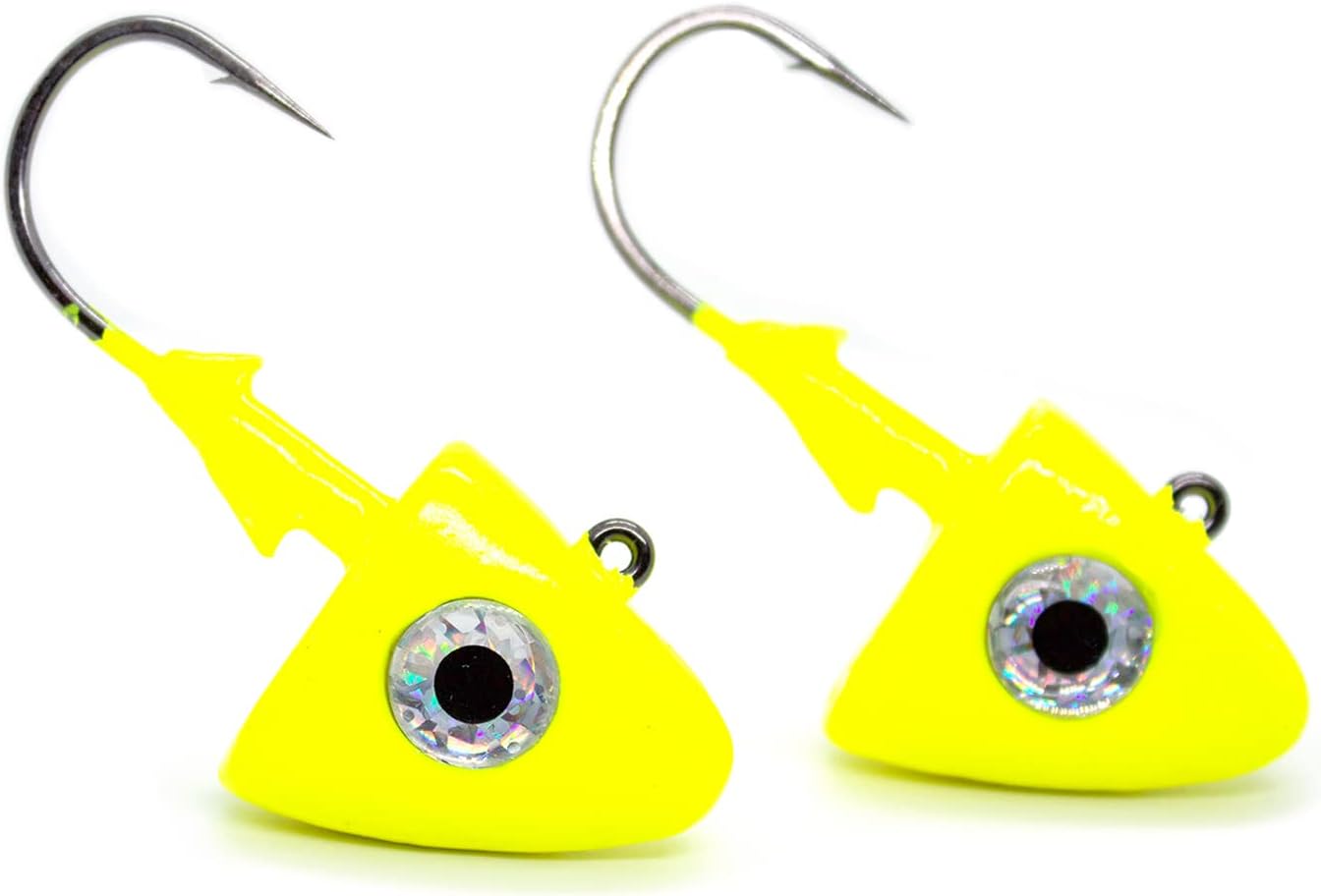 GOT-CHA Swim Bait Head w/ Mustad hook, 8oz, Chartreuse 2pk