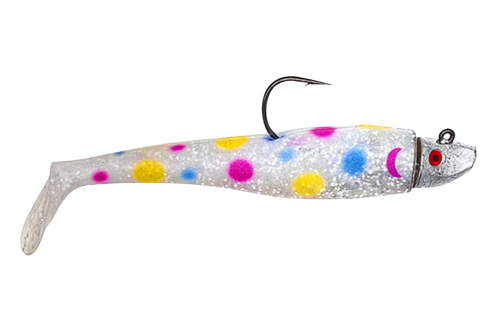 Al Gag's Lures Whip-It Fish Rigged, (1 Head/2 Tails), Wonder Bread