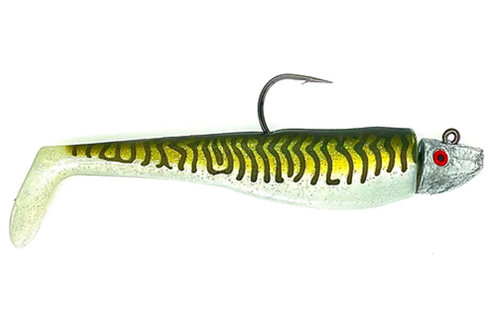 Al Gag's Lures Whip-It Fish Rigged, (1 Head/2 Tails), Super Mack