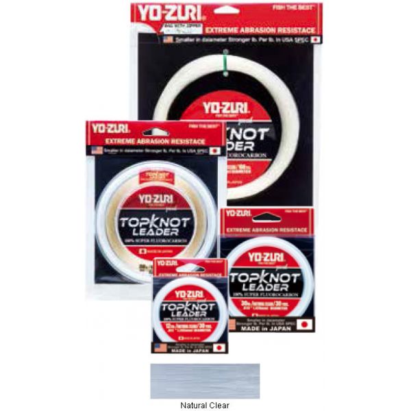 Yo-Zuri TopKnot Fluorocarbon Leader (8-200lb, 30/100yd, Clear/Pink)